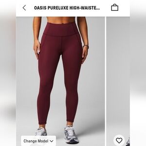 Fabletics Oasis Pureluxe Burgundy Leggings